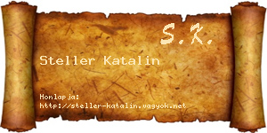 Steller Katalin névjegykártya
